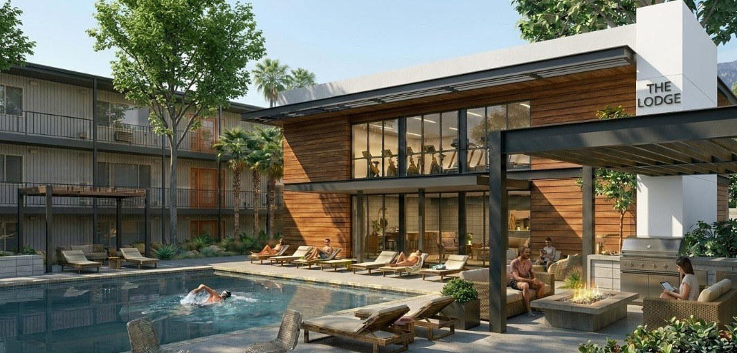 Pool and courtyard rendering