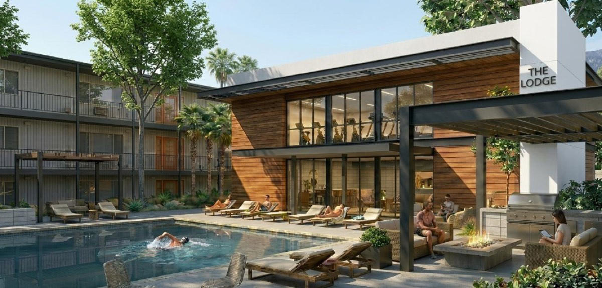 The Lodge — clubhouse and pool